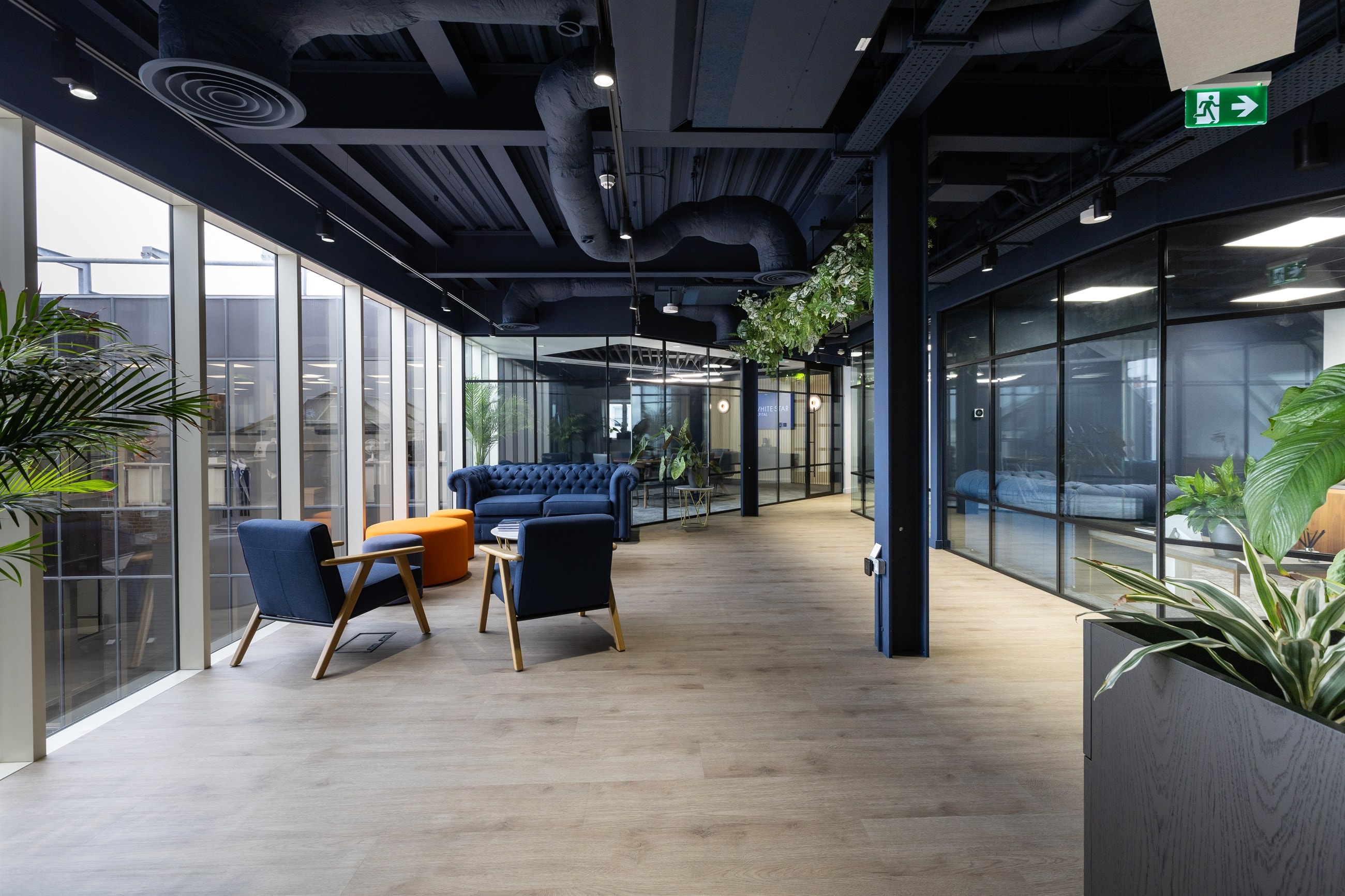 An open collaborative workplace completed by POS Interiors at Lefebvre Court